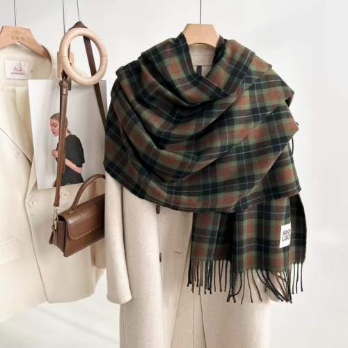 Acrylic Knitted Plaid Scarf Autumn and Winter Artificial Cashmere Scarf