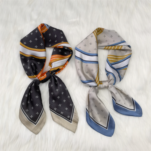 new letter printing silk feel scarf spot square scarf foreign trade hot selling silk scarf scarf scarf scarf bag towel