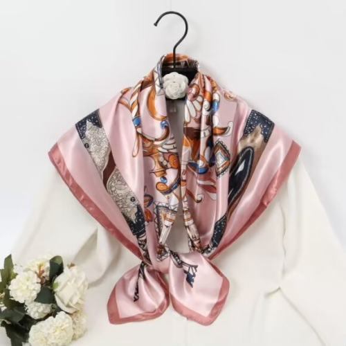90 satin printed square scarf fashionable all-match trendy women‘s silk scarf shawl scarf shirt cheongsam scarf scarf