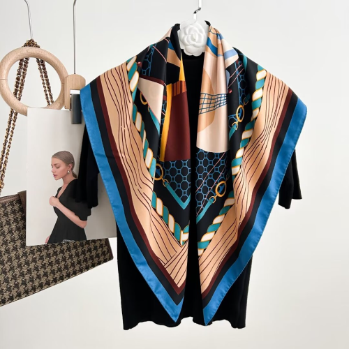 90 twill handmade table version printed large kerchief fashion trendy silk scarf female long wild air conditioning daily shawl