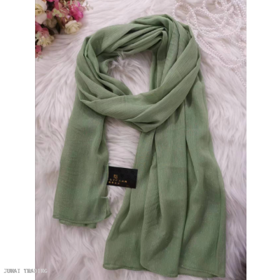 2024 Spring and Autumn New Scarf Women's Pleated Bright Silk Thin Scarf Scarf