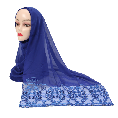 Huali Silk Scarf Malaysia Headcloth Embroidered Muslim Kerchief Cross-Border Scarf Arab Veil Baotou Scarf