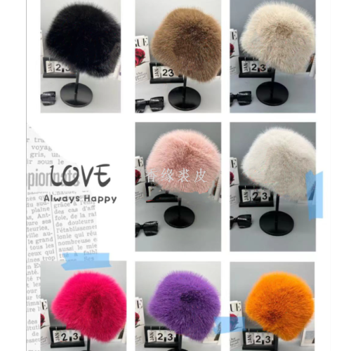new fox fur fur autumn and winter warm bucket hat ear protection sweet fashion korean style hat trendy women‘s outdoor hat