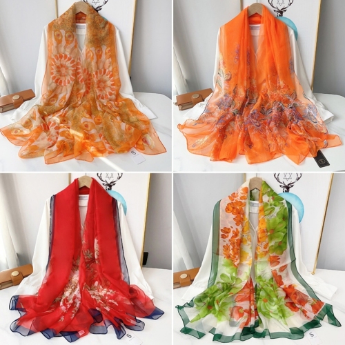 large size scarf sunscreen shawl women‘s spring and summer thin scarf breathable sun-proof chinese style mother gift scarf