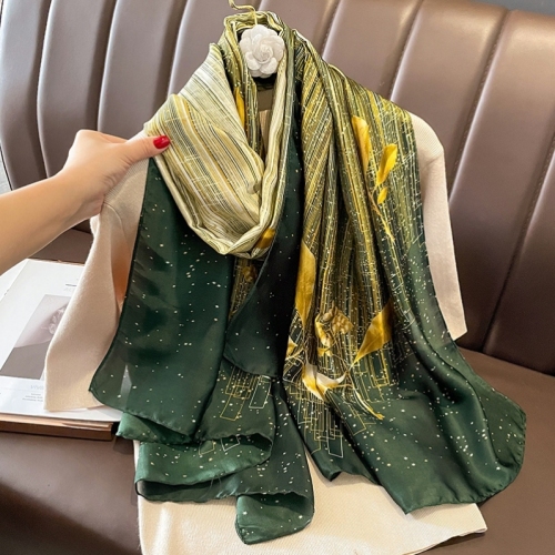 li jin satin scarf women‘s high-end scarf fashionable new long spring， summer， autumn and winter four seasons air conditioning shawl dual-use