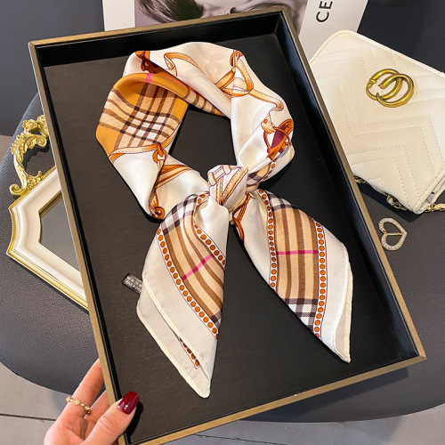 2024夏季百搭70小方巾仿真丝女装饰礼物装饰领巾印花丝巾多款批发