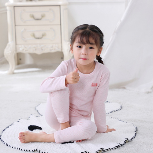 韩版舒绒彩棉加厚保暖儿童内衣套装 S8002 宝宝棉毛衫 女童童装