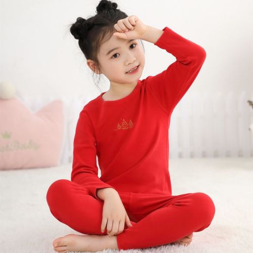 儿童秋衣秋裤纯棉套装8076 男女童宝宝保暖舒绒彩棉内衣