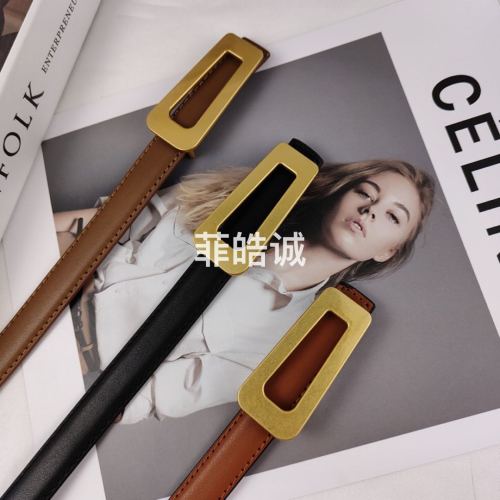 fei haicheng women‘s genuine leather boutique jeans decorative belt trendy fashion all-matching