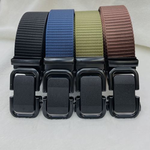 fei haocheng hot selling nylon belt outdoor durable simple design toothless automatic buckle without logo