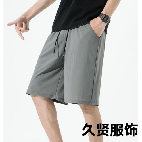 夏季爆款五分裤男士冰丝速干宽松直筒沙滩裤加肥加大码休闲短裤