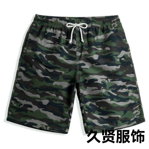 camouflage shorts men‘s summer thin camouflage slacks middle-aged and elderly cropped pants beach pants dad‘s cropped pants h