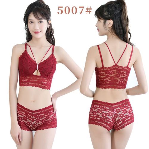 french sexy lace tube tops strap hollow out vest push-up wireless underwear bandeau breathable beauty back underwear for women
