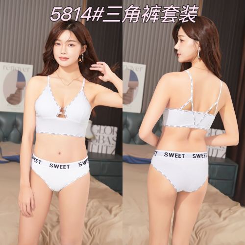 french european and american pure cotton bra suit gathered sexy beautiful back underwired bra sling breathable sexy backless bra women