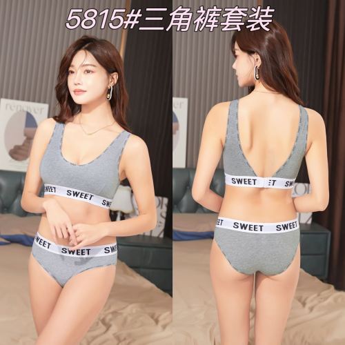 pure cotton bra simple four seasons comfortable sling fashionable breathable skin-friendly wrapped chest beauty back and push up wireless underwear for women