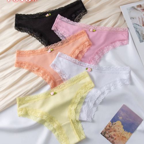 foreign trade new women‘s underwear lace multi-color cotton crotch girl sweet half hip mid-waist women‘s underwear