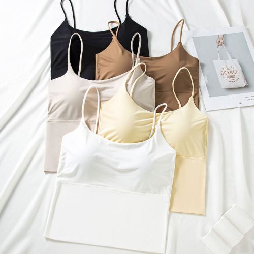 beauty back underwear women‘s camisole with chest pad summer bottoming one-piece underwear with hanger seamless tube top