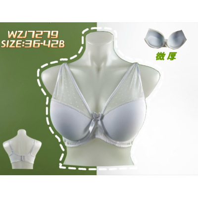 Mesh Pure Color Slightly Thick Bow Decoration Three Breasted Back Button Women Bra Harajuku Style All-Matching Comfortable