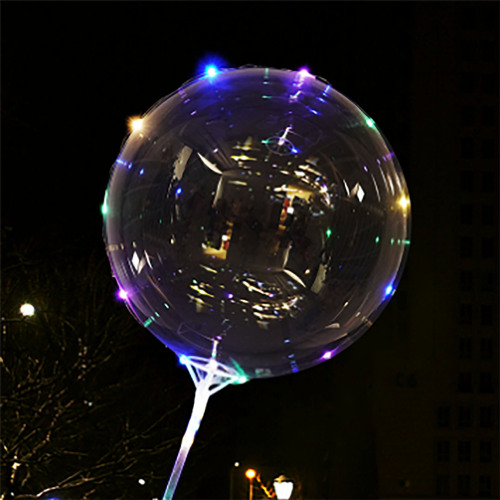 网红波波球夜市摆摊印字透明发光汽球扫码地推充气玩具气球批发