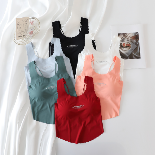 跨境时尚舒适固定杯胸垫无缝裹胸无痕文胸背心冰丝无袖美背抹胸女