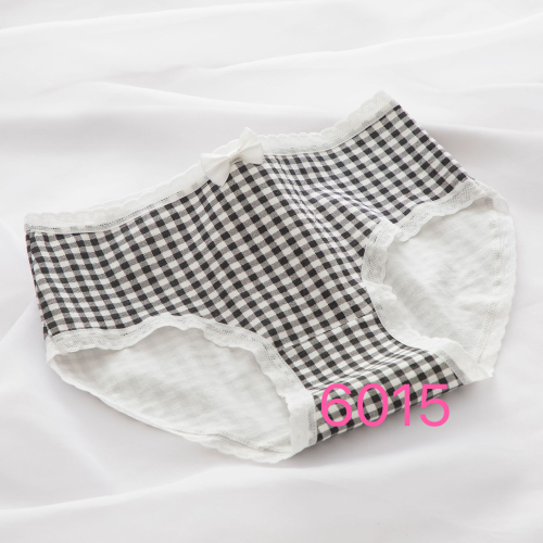 Mh Black and White Cartoon Cat Women‘s Underwear Cotton Plaid Printed Cotton Crotch Girl‘s Underwear Student Briefs Boxed