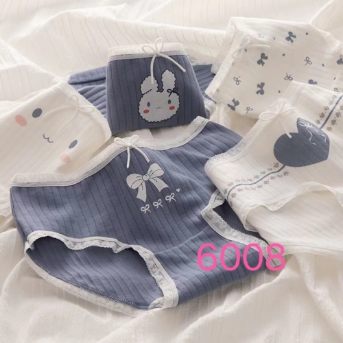 Korean Style Cute Rabbit Bow Love Girl Underwear Women‘s Underwear Cotton Boxed Student Briefs Japanese Style