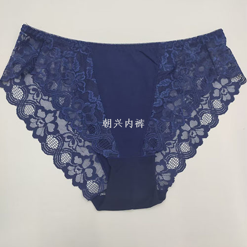 Women‘s Foreign Trade Large Version Lace Mid Waist Sexy Medium and High Grade Cotton Underwear