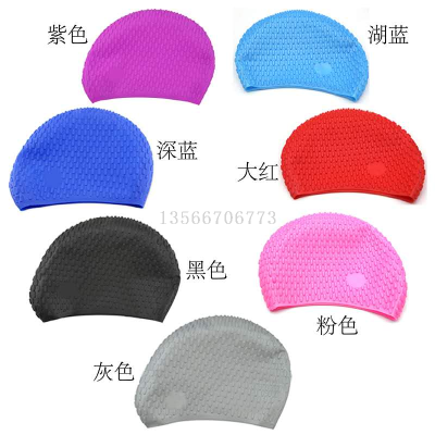 Swimming Swimming Cap Elastic Large Not-Too-Tight Swimming Cap plus-Sized Water Drop Cap Boys and Girls Adult Silicone Ear Protection Swimming Cap