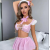 New Sexy Lingerie cosplay Women's Sexy Open Chest Pink Maid Uniform Semi-Permeable Pajamas Lolita Pajamas