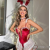 New Sexy Lingerie Red Sexy Hot Bunny Uniform Tight StrapcosplaySeductive Christmas Jumpsuit