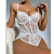 New Sexy Lingerie Black Lace Sexy Jumpsuit White Noble Women's Pajamas