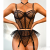 New Women's Sexy Lingerie Black Lace Sexy Jumpsuit Jewelry Chain Noble Pajamas