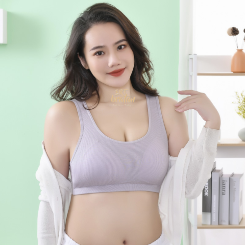 加肥大码背心式女士内衣 无钢圈舒适透气无钢圈美背一体式文胸