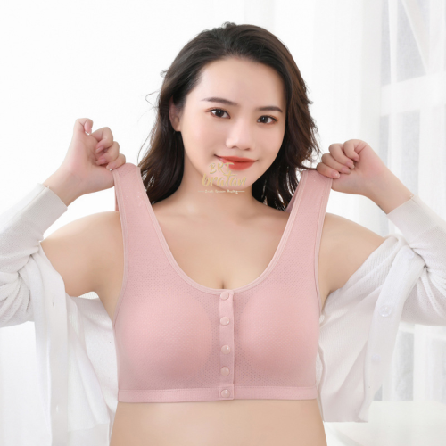 加大码开前扣孕妇哺乳内衣无钢圈聚拢背心式舒适透气美背文胸