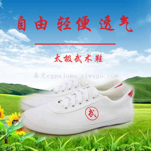 martial arts shoes school track and field physical examination training sneakers wear-resistant beef tendon soft bottom breathable canvas shoes thin shoes