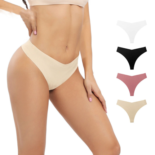 cross-border seamless ice silk underwear women‘s sexy one-piece triangle thong women‘s quick-drying breathable low waist t pants