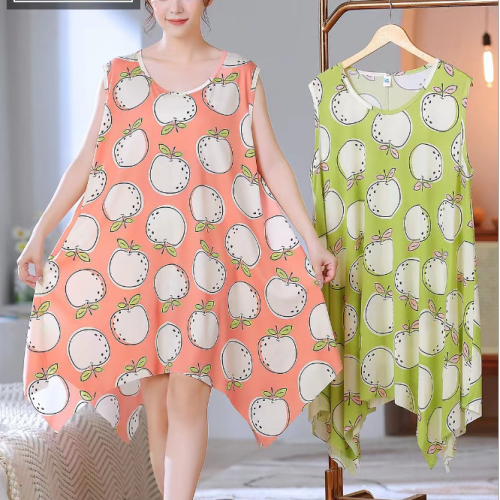 Fashion Color Pajamas Loose Summer New Women‘s Cotton-like Thin and Comfortable plus Size Outerwear Vest Dress