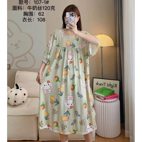 summer short sleeve outdoor nightdress imitation cotton pajamas good quality slimming large size pure desire girl style home wear