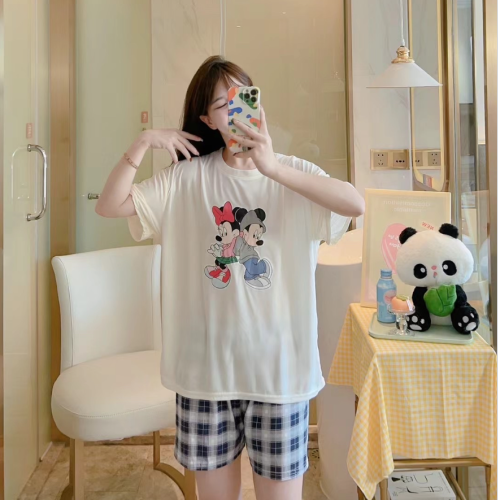 summer new pajamas women‘s short-sleeved clothes and shorts thin two-piece suit korean cute cartoon sweet homewear