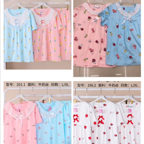 summer new korean pajamas women‘s cute student loose plus size sweet for outer wear homewear pajamas