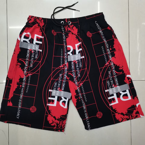 summer quick-drying printed four-sided elastic fabric casual sports pants plus size beach pants