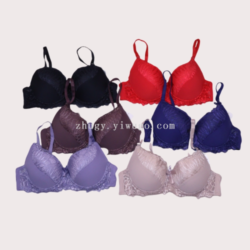 [bra with steel ring] b cup thin foreign trade bra 38-size 44 in stock 12 pieces mixed color sized-multiple