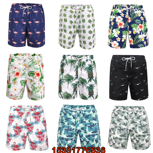 [Top Foreign Trade] Europe and America Cross Border 3D Digital Printing Quick-Drying Men‘s Beach Pants Four-Sided Stretch Beach Shorts