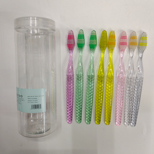 yiwu toothbrush department store wholesale crystal handle 8 pcs/tube 9.9 yuan free shipping adult medium hair soft-bristle toothbrush