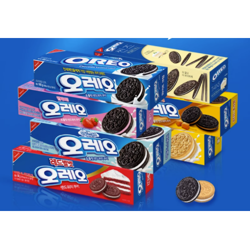 包邮 韩国进口OREO草莓味巧克力夹心饼干100g 曼奴卡CLUSTERCRISP