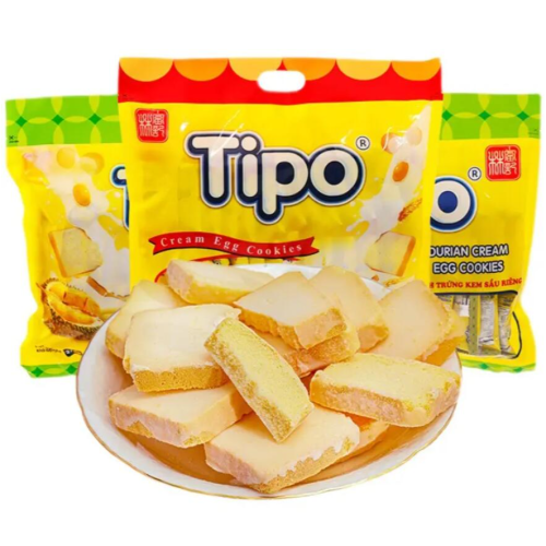 包邮！越南tipo面包干牛奶味榴莲味270g英鸡进口休闲零食糕点点心