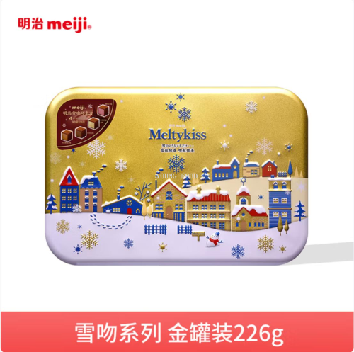 包邮明治meiji雪吻巧克力精选L-蓝罐礼盒226g 洋芙德休闲食品糖果