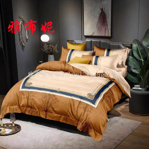 款跨境亚马逊外贸床单被套3D数码大版印花床上用品四件套