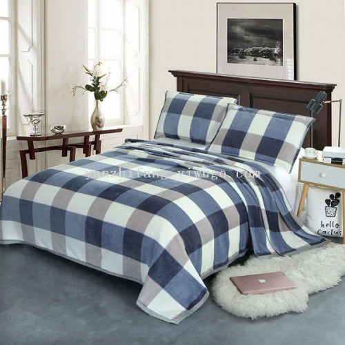 小红书同款ins风棋盘格三件套水洗磨毛床单被套床笠款宿舍 床上用