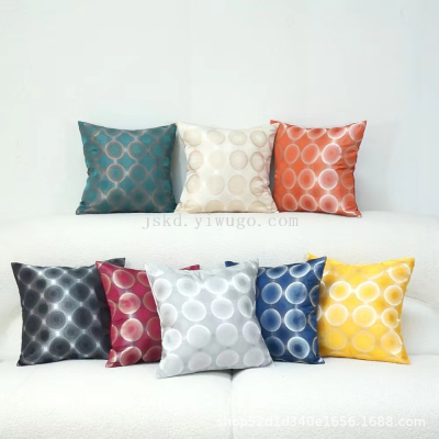Entry Lux Pillow Circle Pattern Living Room Sofa Cushion Cover Lumbar Cushion Cover High Precision Jacquard New Chinese Pillow